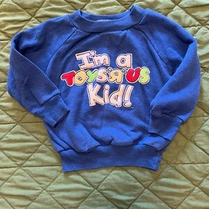 Vintage toys r us sweatshirt blue with colorful I’m a toys r us kid